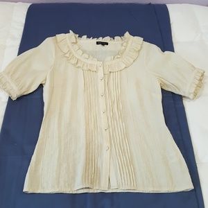 BCBG Maxazria Ivory Button Down Blouse